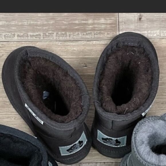 𝅺Aussie Merino Kids Suede Winter Boots In Dark Brown - Picture 2 of 2